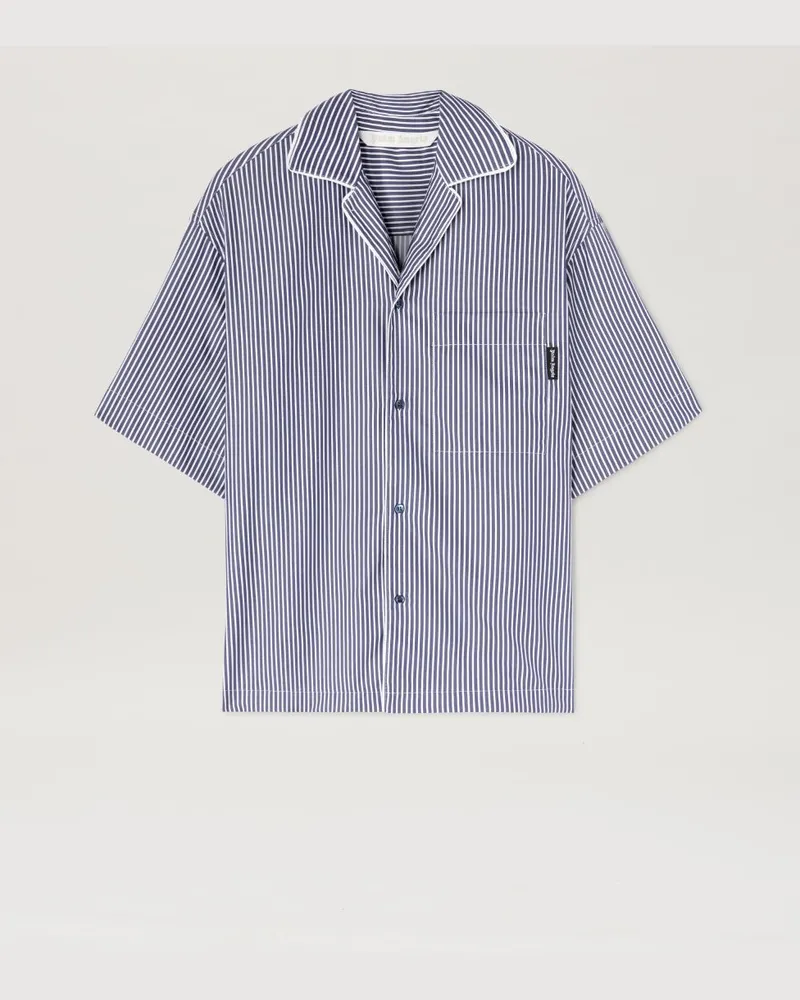Palm Angels Shirt mit gestreiftem Design und geschwungenem Logo 4603