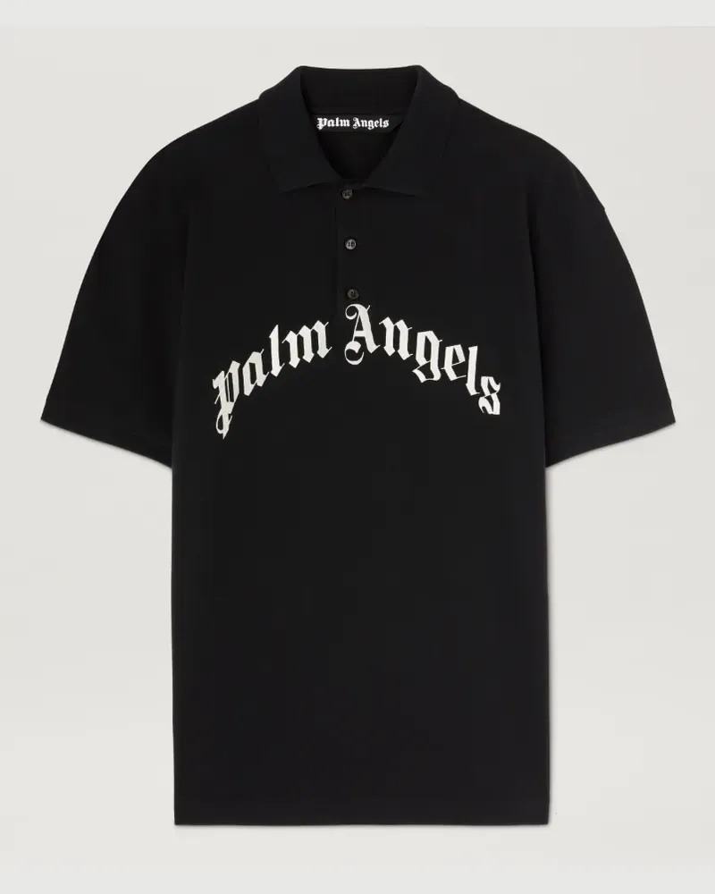 Palm Angels Poloshirt mit geschwungenem Logo 1003