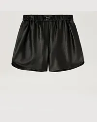 Palm Angels Ledershorts mit Monogramm Schwarz