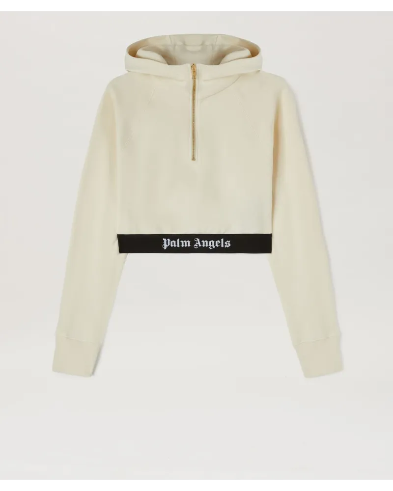 Palm Angels Hoodie mit Reißverschluss und Logo Nude