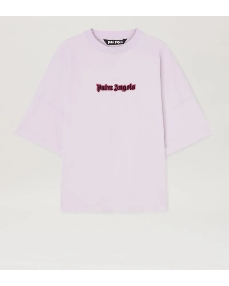 Palm Angels T-Shirt mit Neon Logo Violett