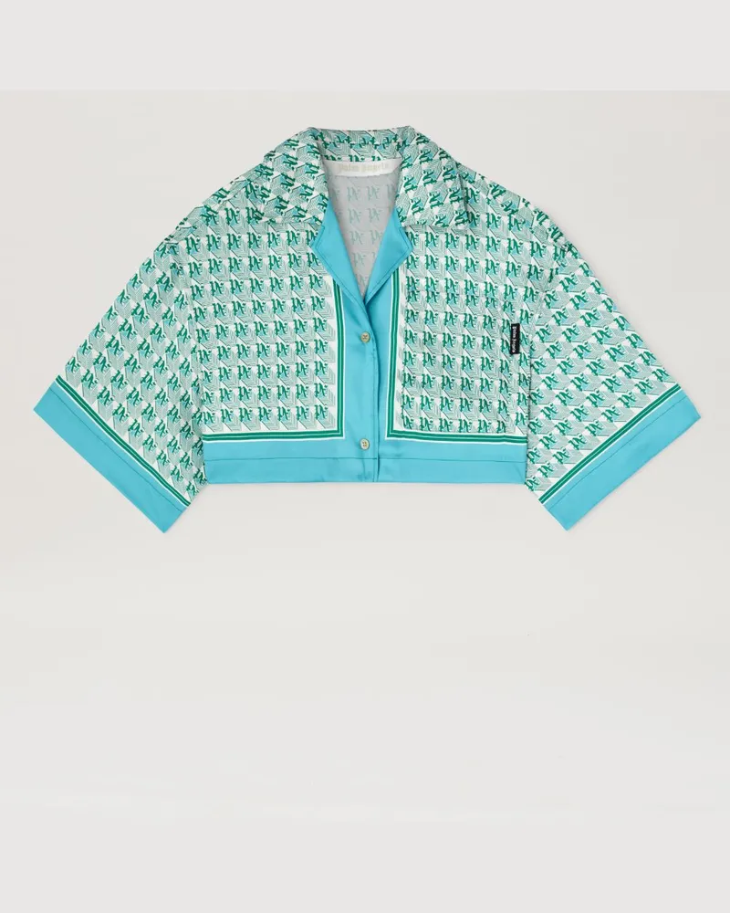 Palm Angels PA Diamond Cropped Shirt 550b
