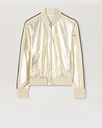 Palm Angels Laminierter Bomberjacke Gold