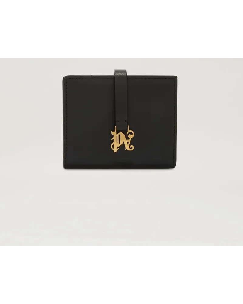 Palm Angels Portemonnaie aus Leder mit Monogramm Schwarz