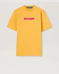 Palm Angels T-Shirt mit Neon Logo Gelb