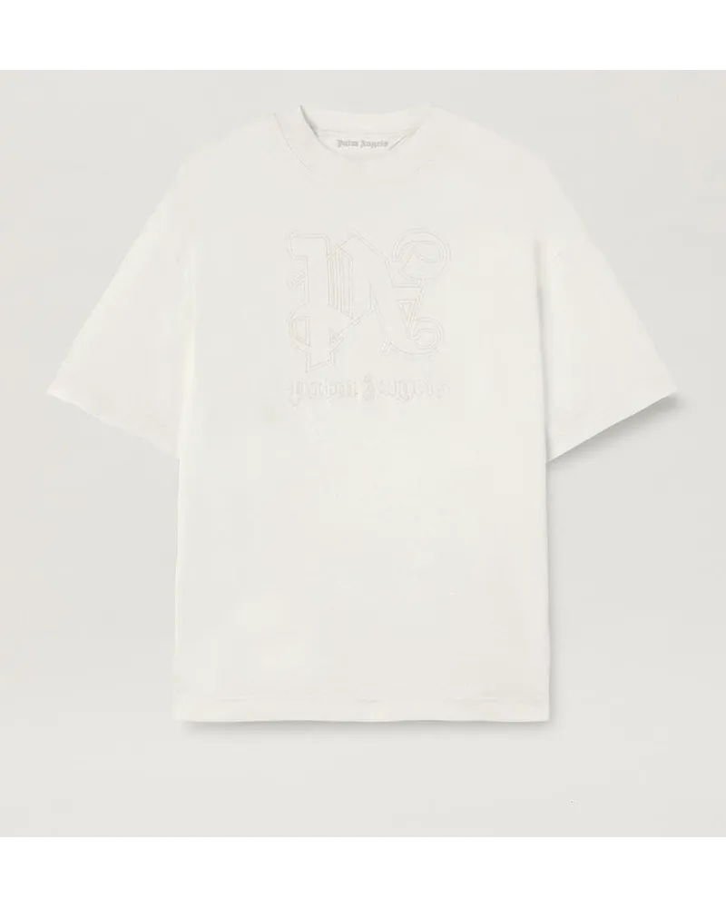 Palm Angels Lässiges T-Shirt mit Monogramm Statement Nude