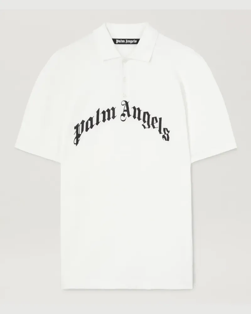 Palm Angels Poloshirt mit geschwungenem Logo 0310