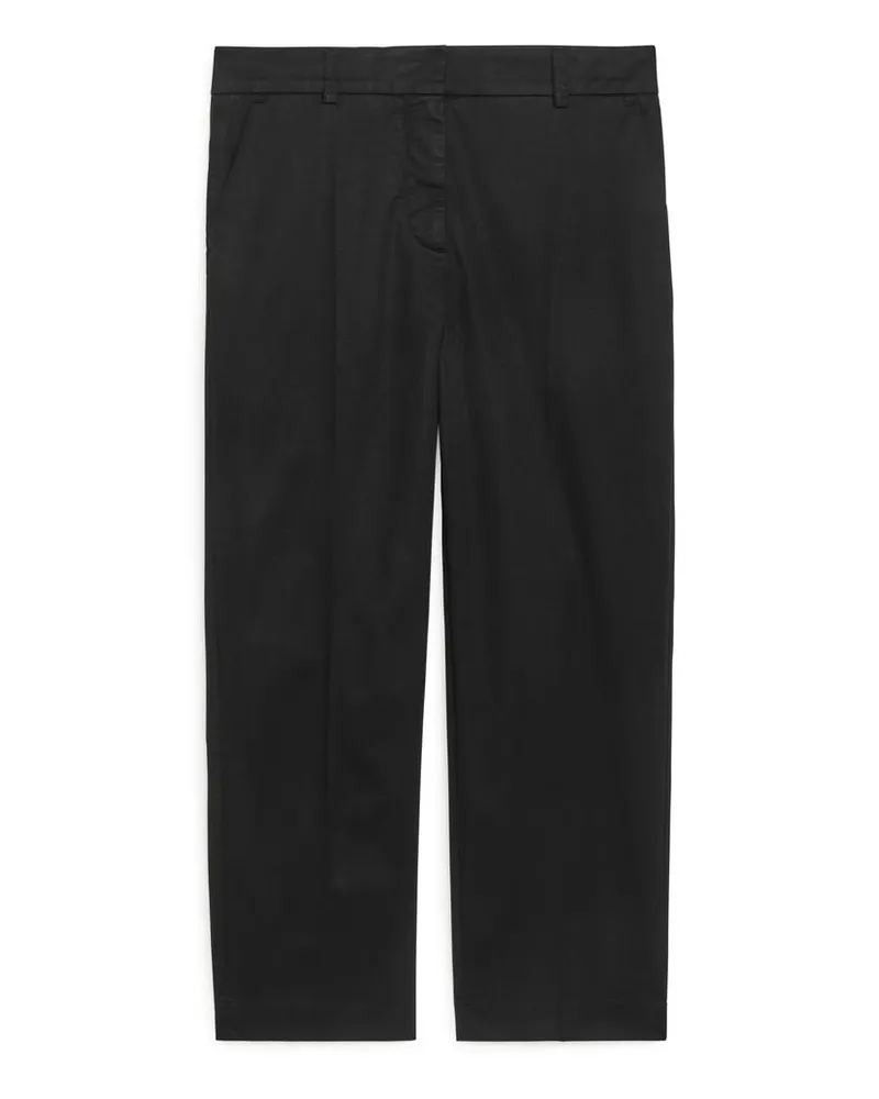 Arket Verkürzte Stretch-Chinohose - Schwarz Schwarz