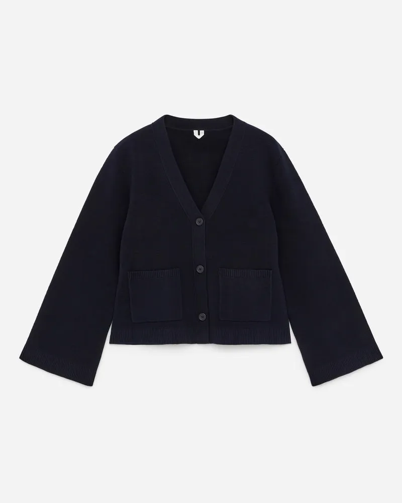 Arket Strickjacke Aus Baumwolle - Blau Dunkelblau
