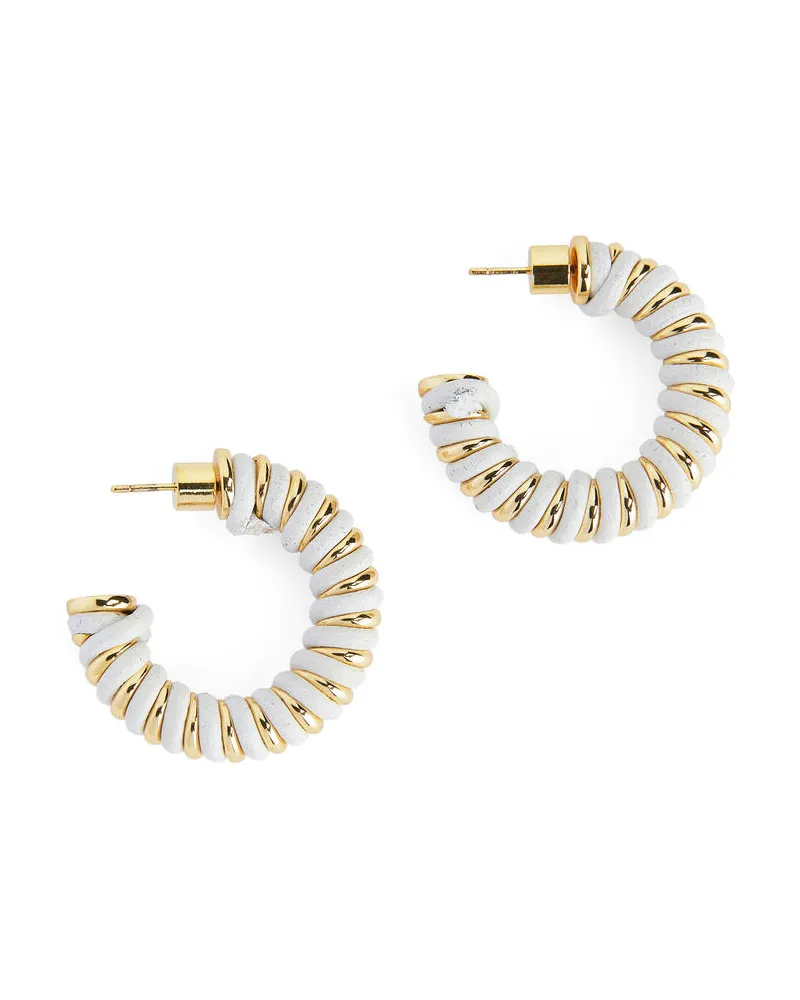 Arket Hoops Mit Twist-Detail - Goldfarben|Weiß|Mehrfarbig Gold