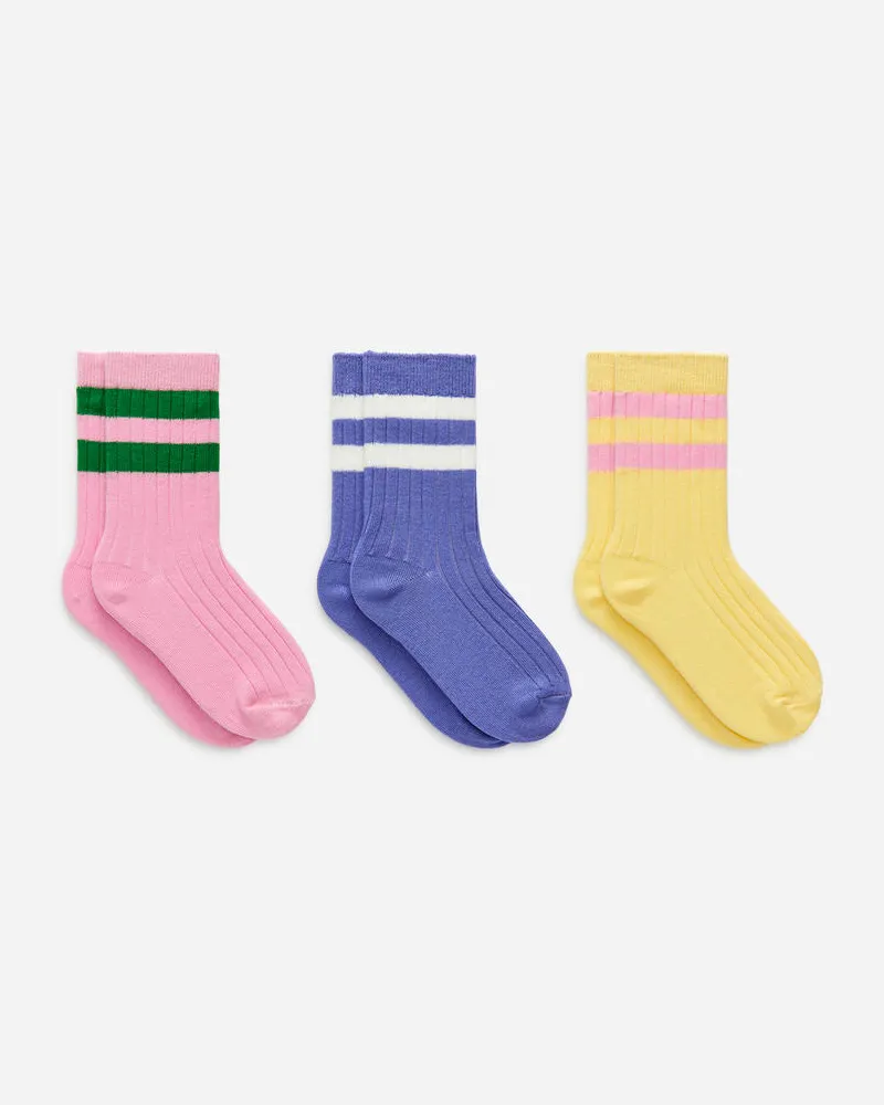 Arket Gerippte Socken 3er-Pack -Blau Blau