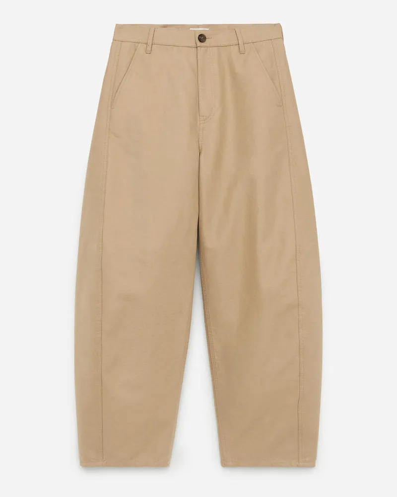 Arket Hose Mit Barrel Leg - Beige Beige