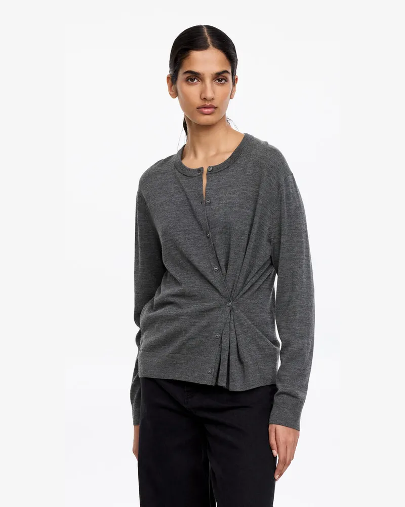 Arket Strickjacke Aus Merinowolle -Grau Grau