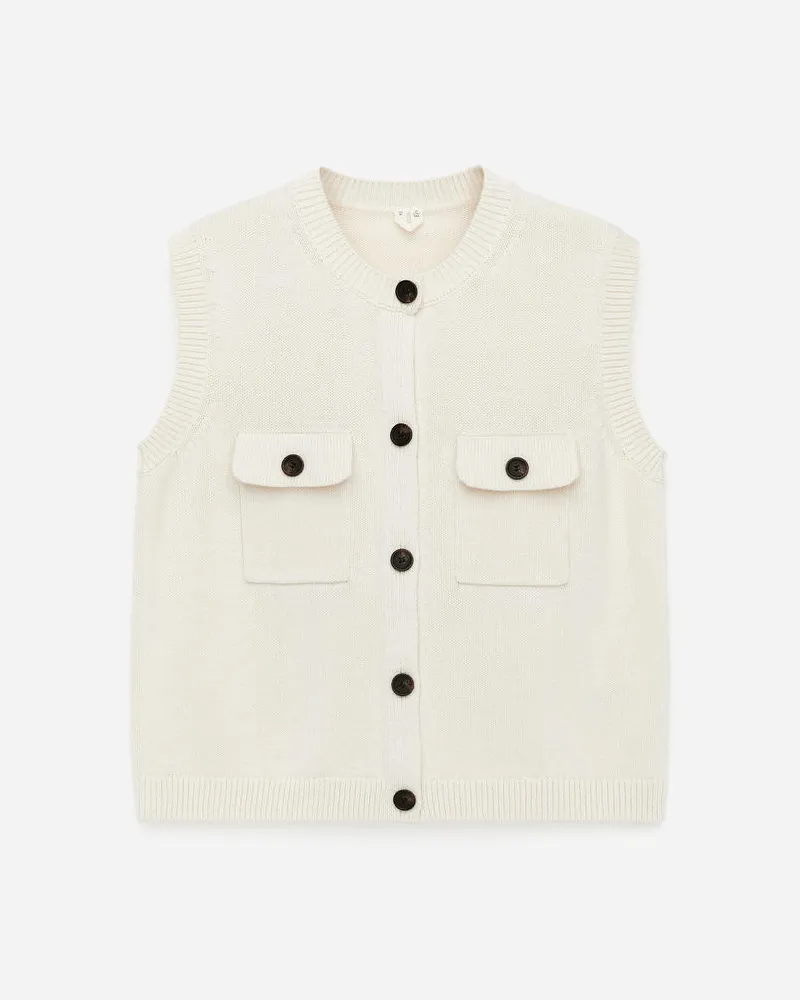 Arket Strickweste Aus Baumwolle -Weiß Weiß