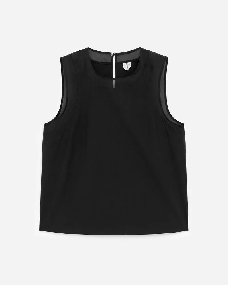 Arket Tanktop Mit Organzadetail -Schwarz Schwarz