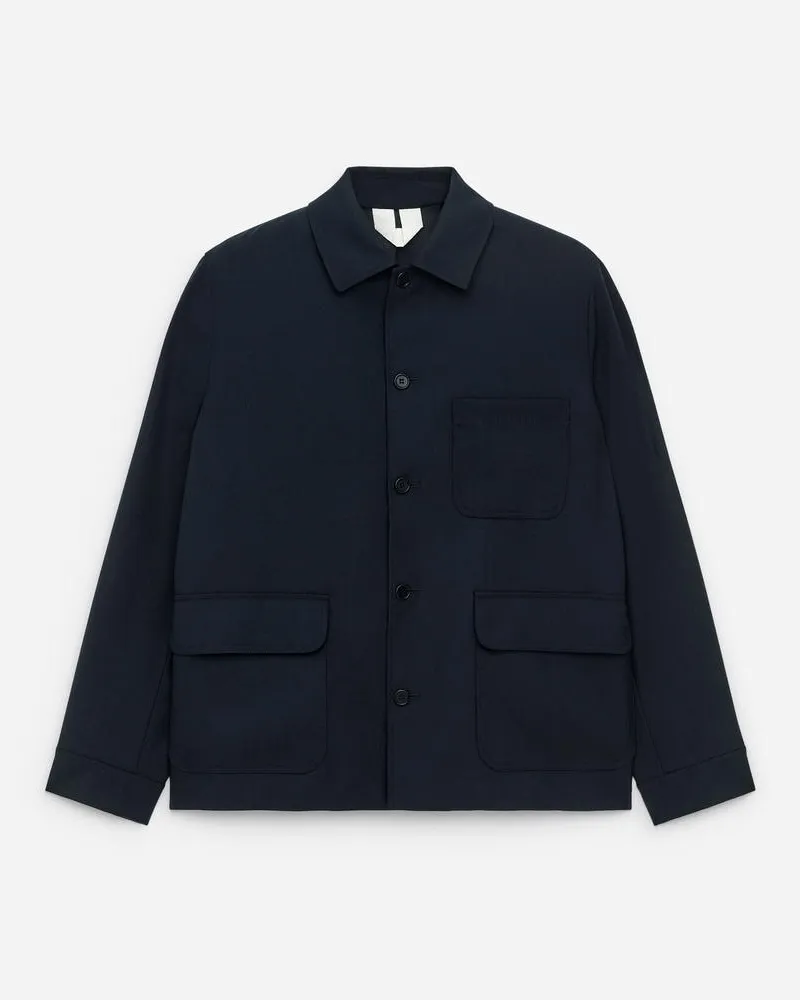 Arket Jacke Aus Wollmischung In Hopsack-Bindung -Blau Blau