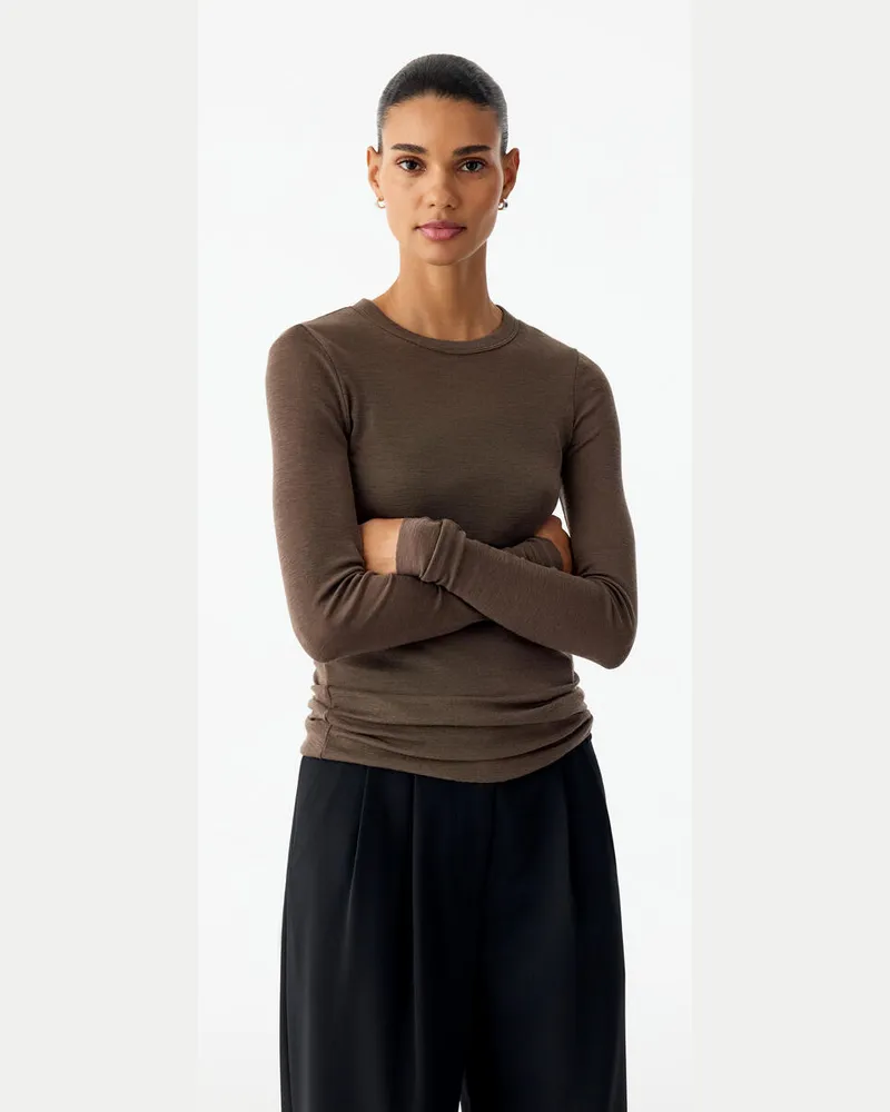 Arket Langärmliges Oberteil Aus Merinowolle -Beige Beige