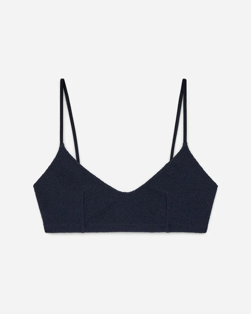 Arket Crinkle-Bikinitop - Blau Dunkelblau