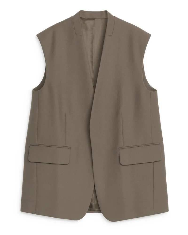 Arket Elegante Weste - Grün Khaki