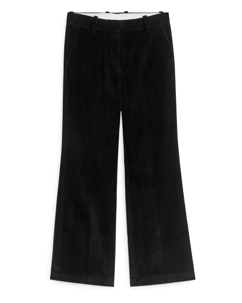 Arket Ausgestellte Cordhose - Schwarz Schwarz