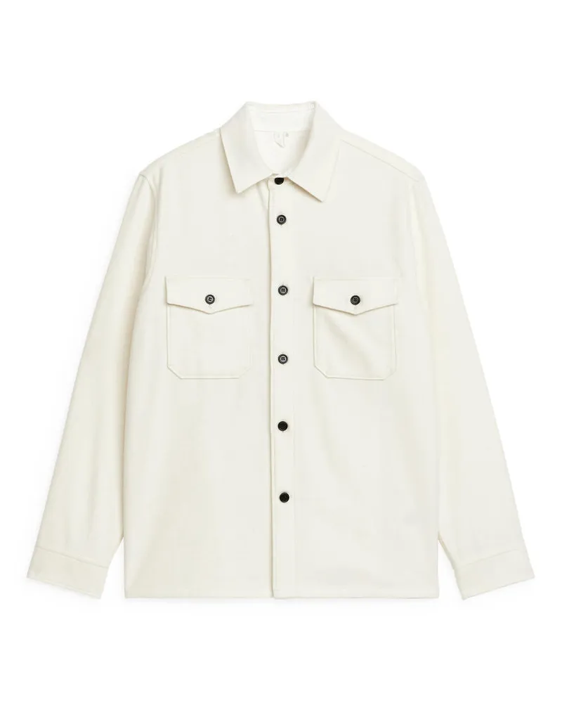 Arket Overshirt Aus Wolle - Weiß Cremeweiß