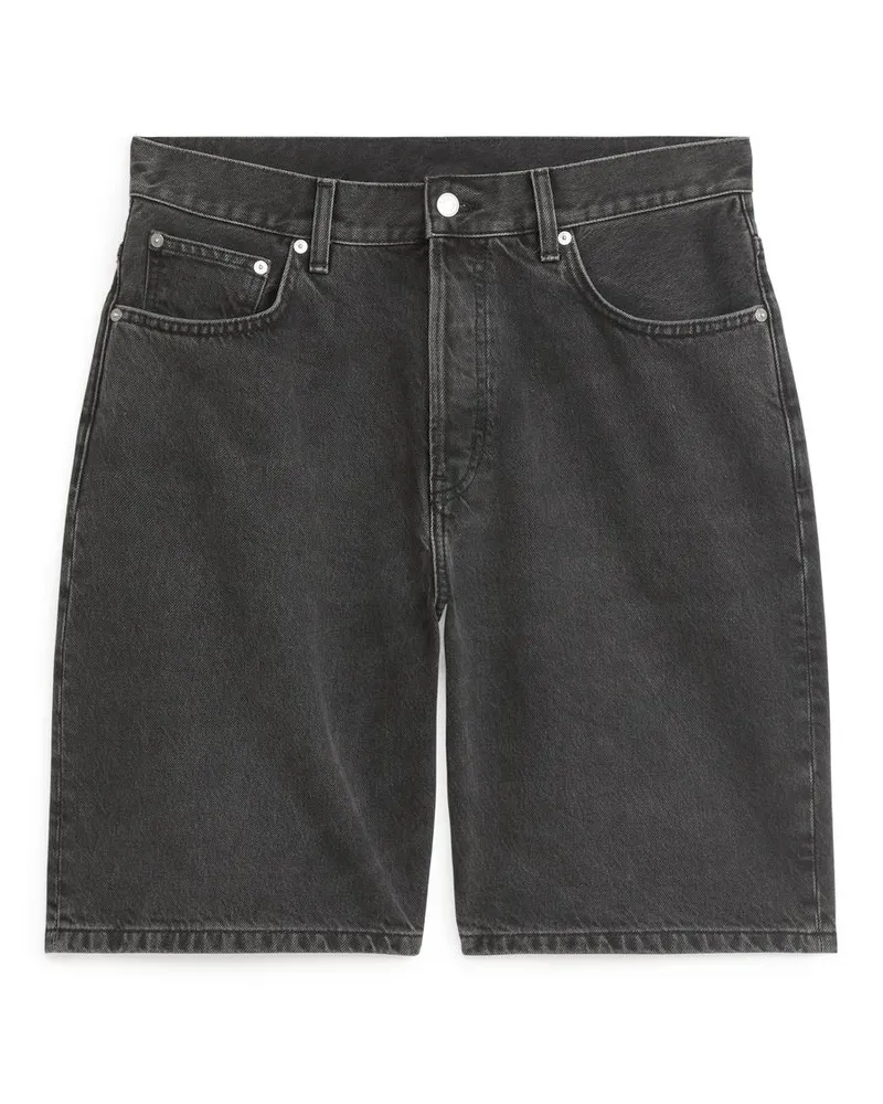 Arket Lockere Jeansshorts - Schwarz Verwaschenes