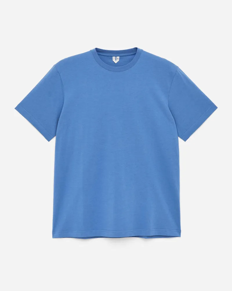 Arket Leichtes T-Shirt - Blau Mittelblau