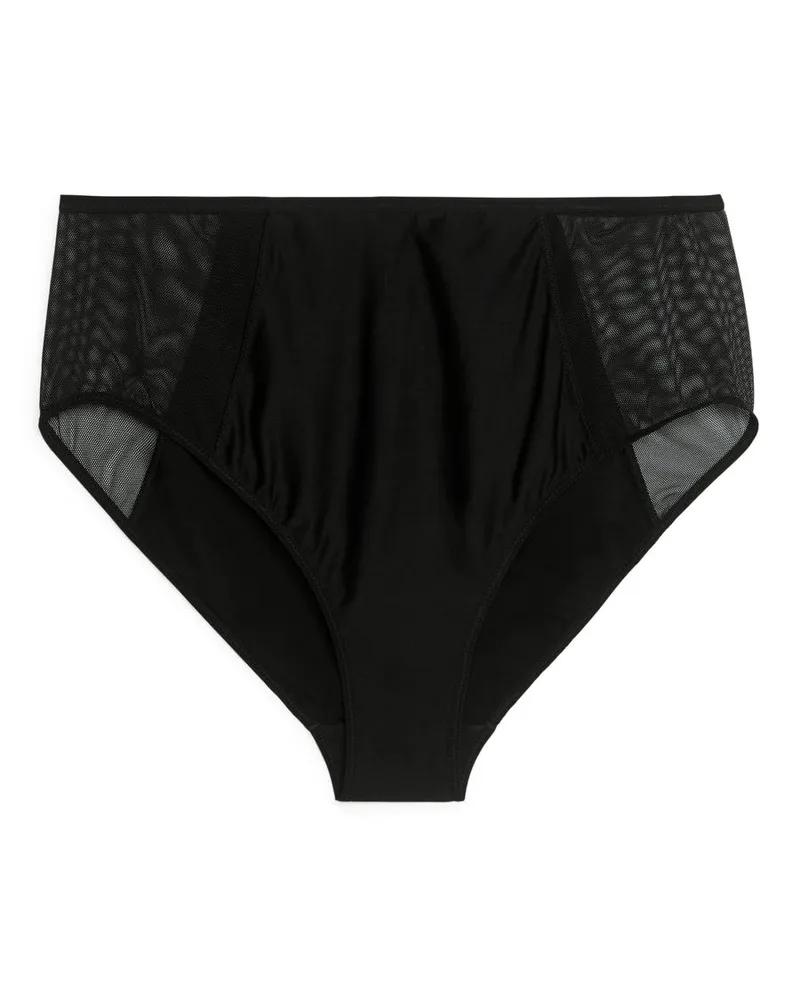 Arket Mesh-Slip Mit Hohem Bund - Schwarz Schwarz