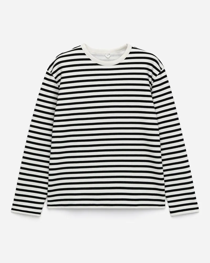 Arket Langarmpullover Aus Baumwollfleece -Weiß Weiß