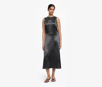 Midikleid Aus Satin Mit Crinkle-Effekt -Grau