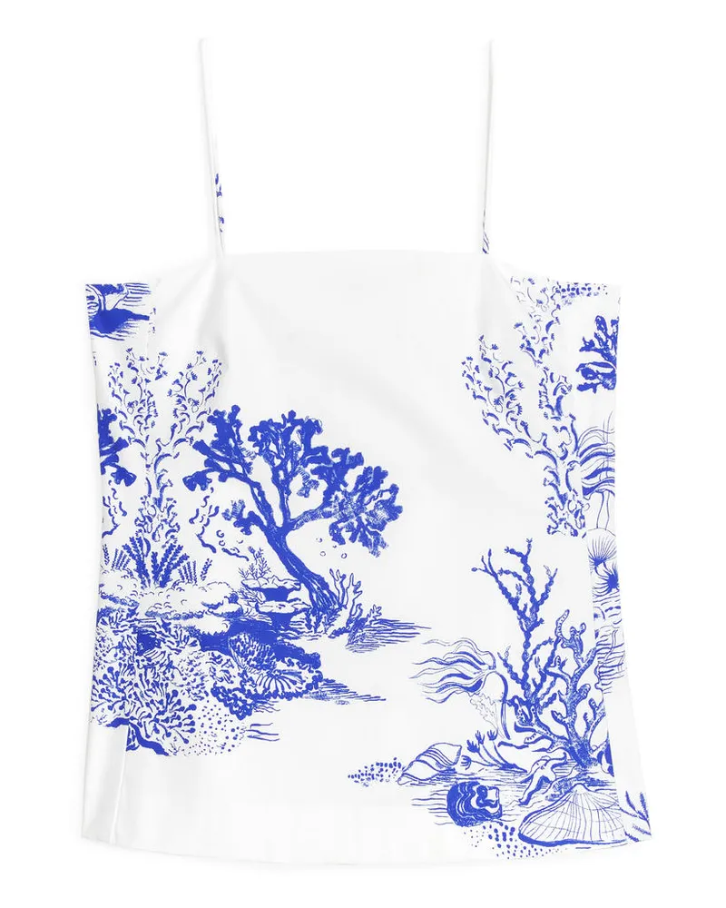 Arket Trägertop Mit Print - Weiß|Blau|Mehrfarbig Weiß