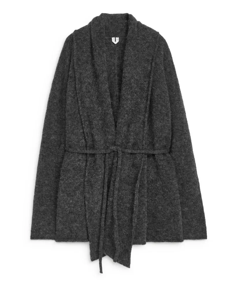 Arket Strickjacke Aus Einer Alpaka-Wollmischung - Grau Dunkelgrau
