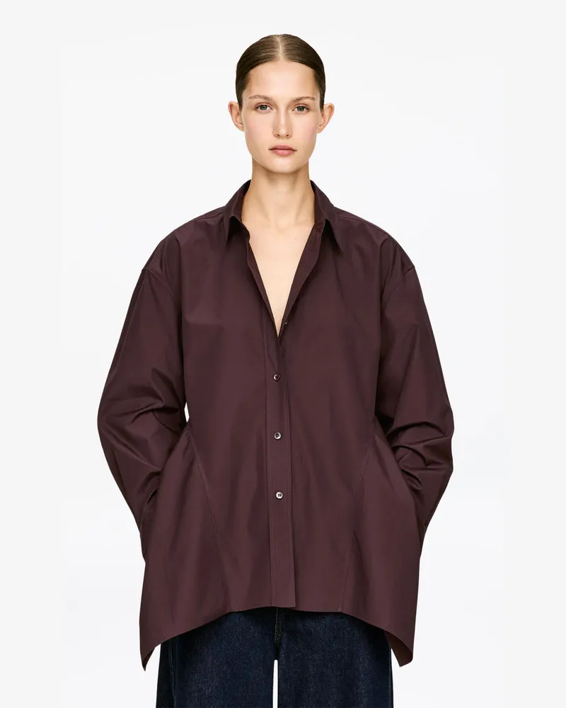 Arket Baumwollhemd Mit Volants -Braun Braun