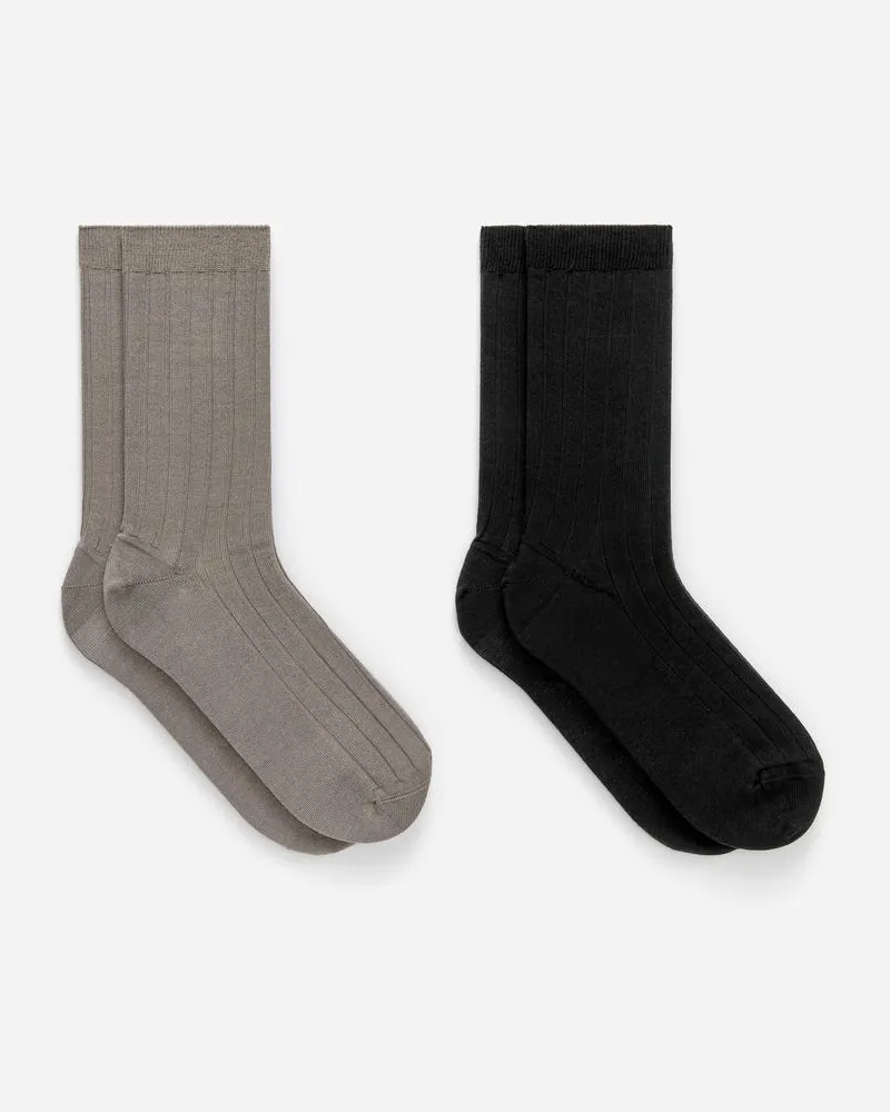 Arket Gerippte Socken Aus Seidenmischung -Schwarz Schwarz
