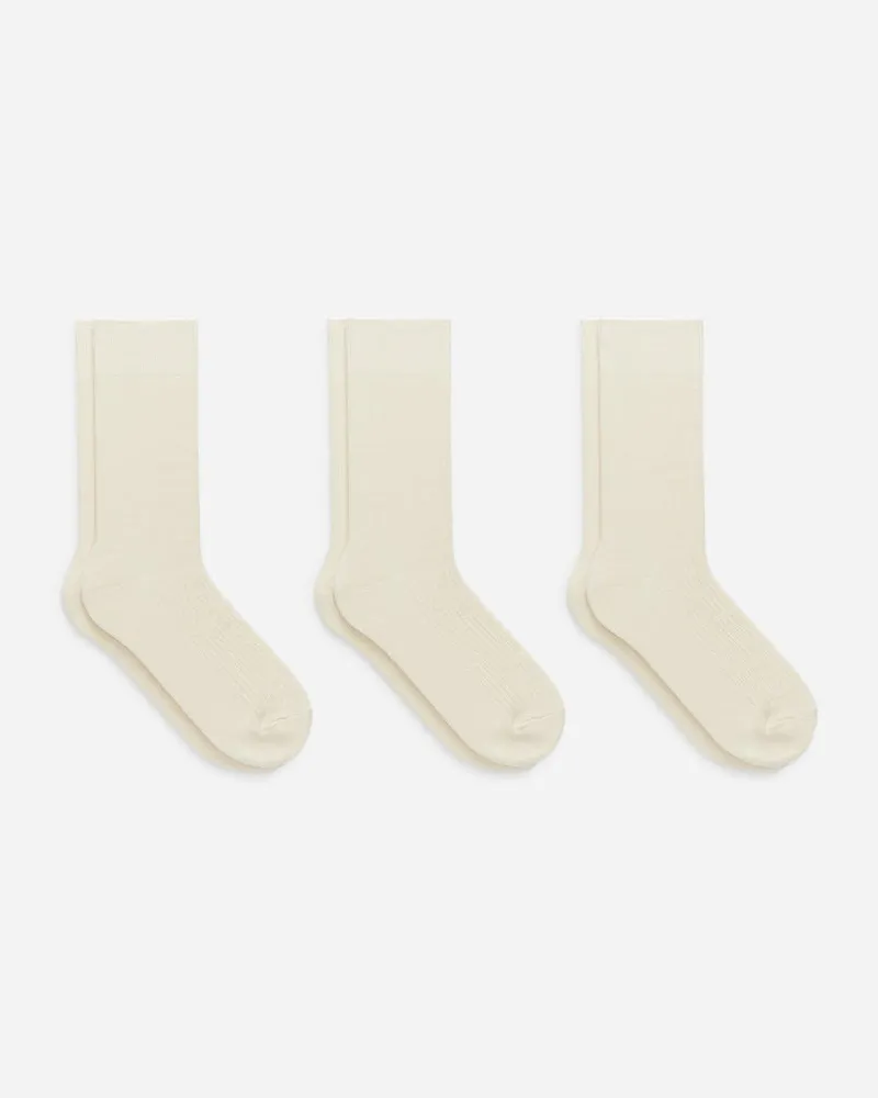 Arket Gerippte Socken Aus Supima-Baumwolle, 3Er-Pack - Weiß Weiß