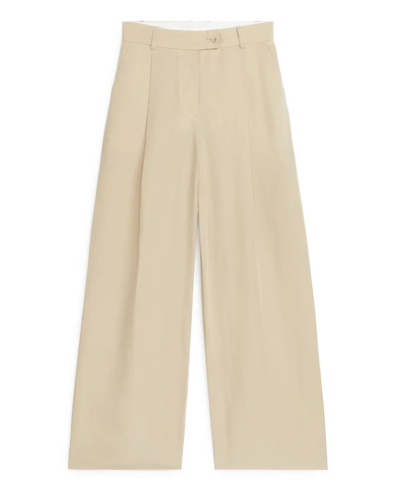 Arket Hose Aus Lyocell Und Leinen -Beige Beige
