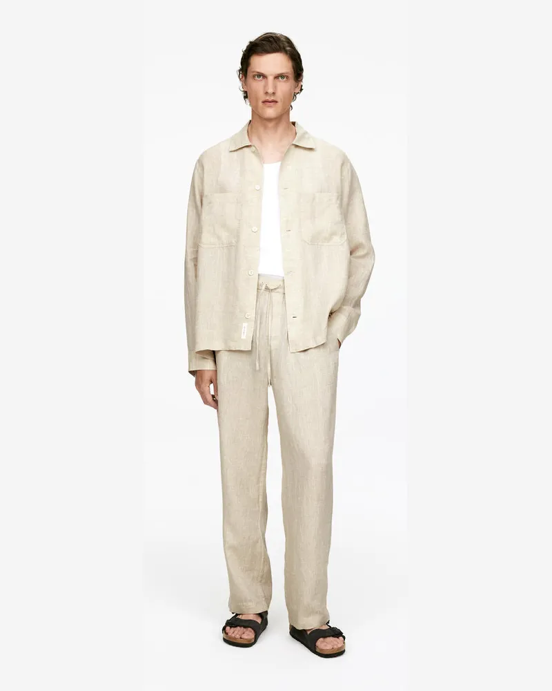 Arket Lockere Leinenhose -Beige Beige