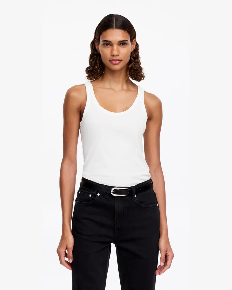 Arket Tanktop Mit U-Ausschnitt -Weiß Weiß
