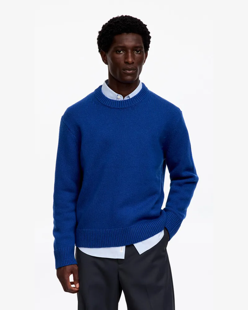 Arket Pullover Aus Schwerem Wollstrick -Blau Blau