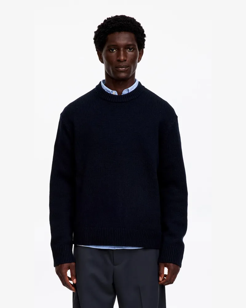 Arket Pullover Aus Schwerem Wollstrick -Blau Blau