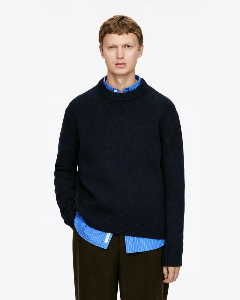 Arket Pullover Aus Schwerem Wollstrick -Blau Blau