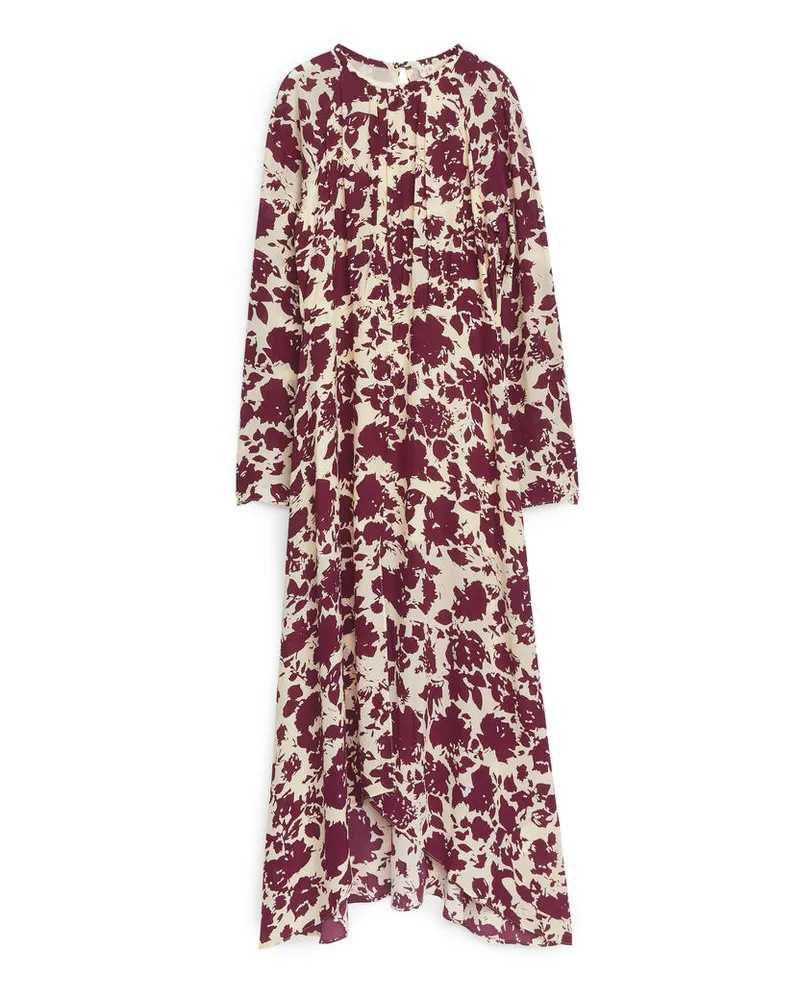 Arket Maxikleid - Rot|Beige|Mehrfarbig Cremeweiß