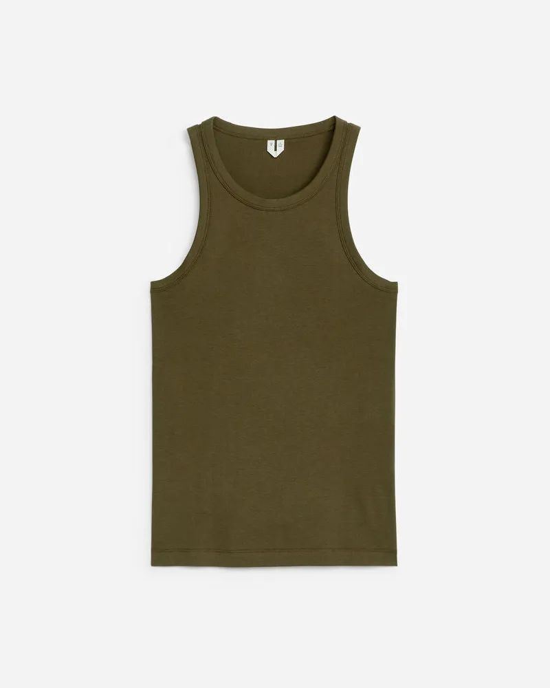 Arket Rippenträgerhemd Mit Racerback - Grün Khaki