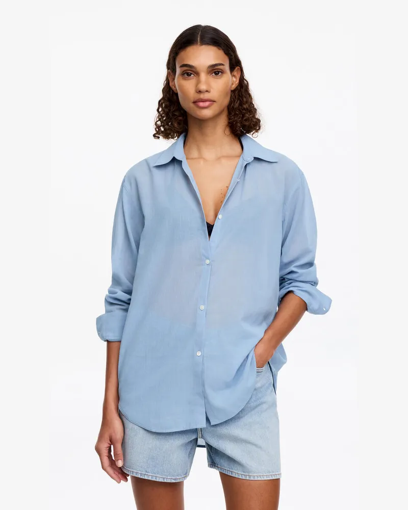 Arket Lockeres Crêpe-Hemd -Blau Blau