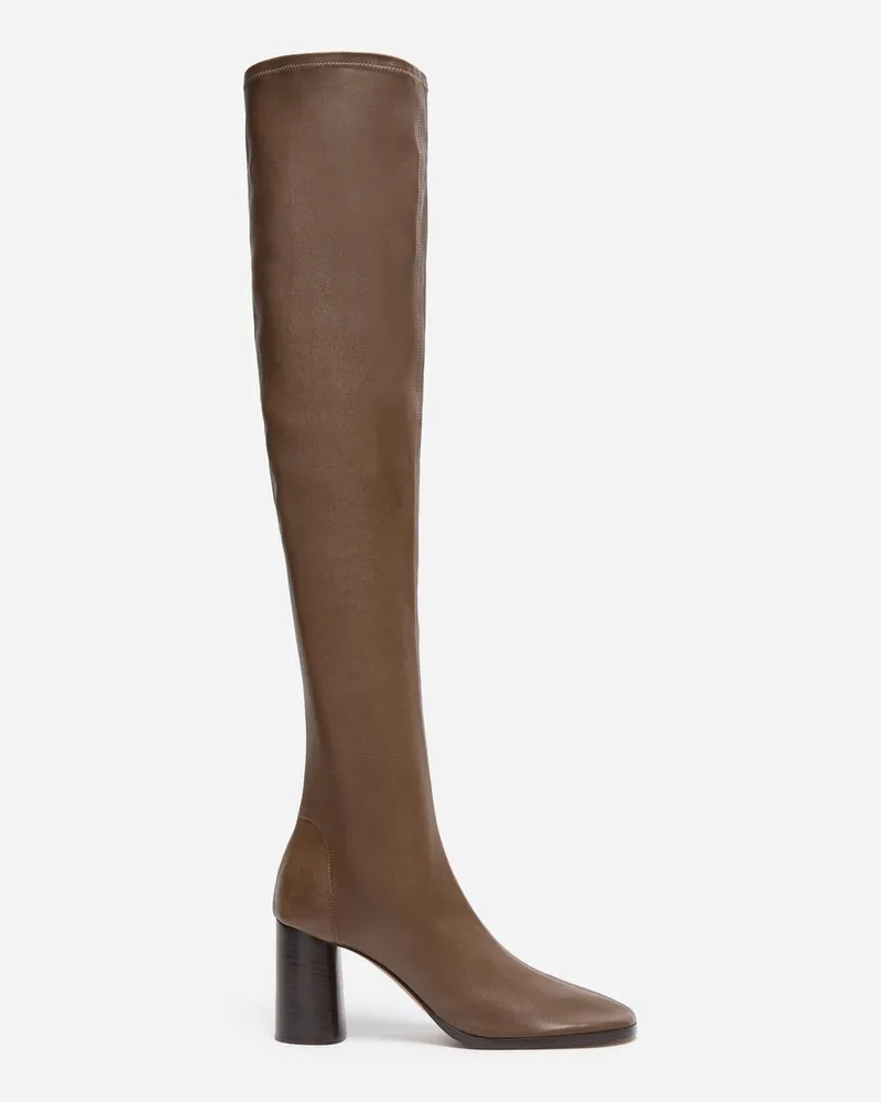 Arket Overknee-Stiefel Aus Stretchleder -Braun Braun