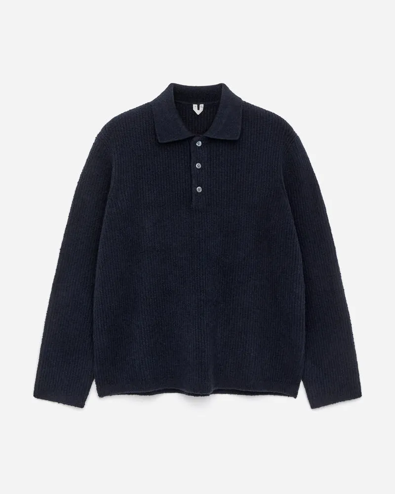 Arket Gestrickter Polopullover -Blau Blau
