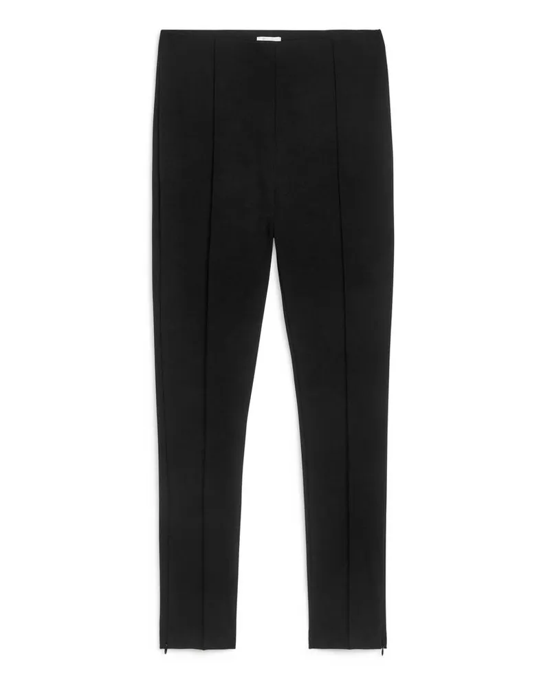 Arket Leggings Mit Reißverschlüssen - Schwarz Schwarz