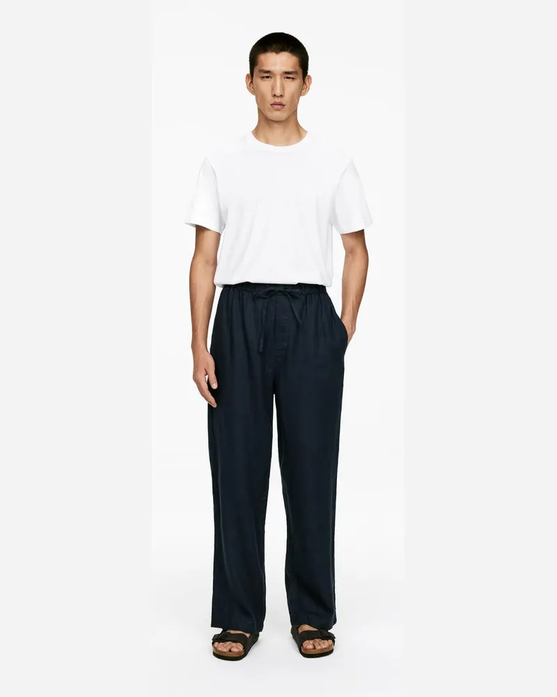 Arket Lockere Leinenhose -Blau Blau
