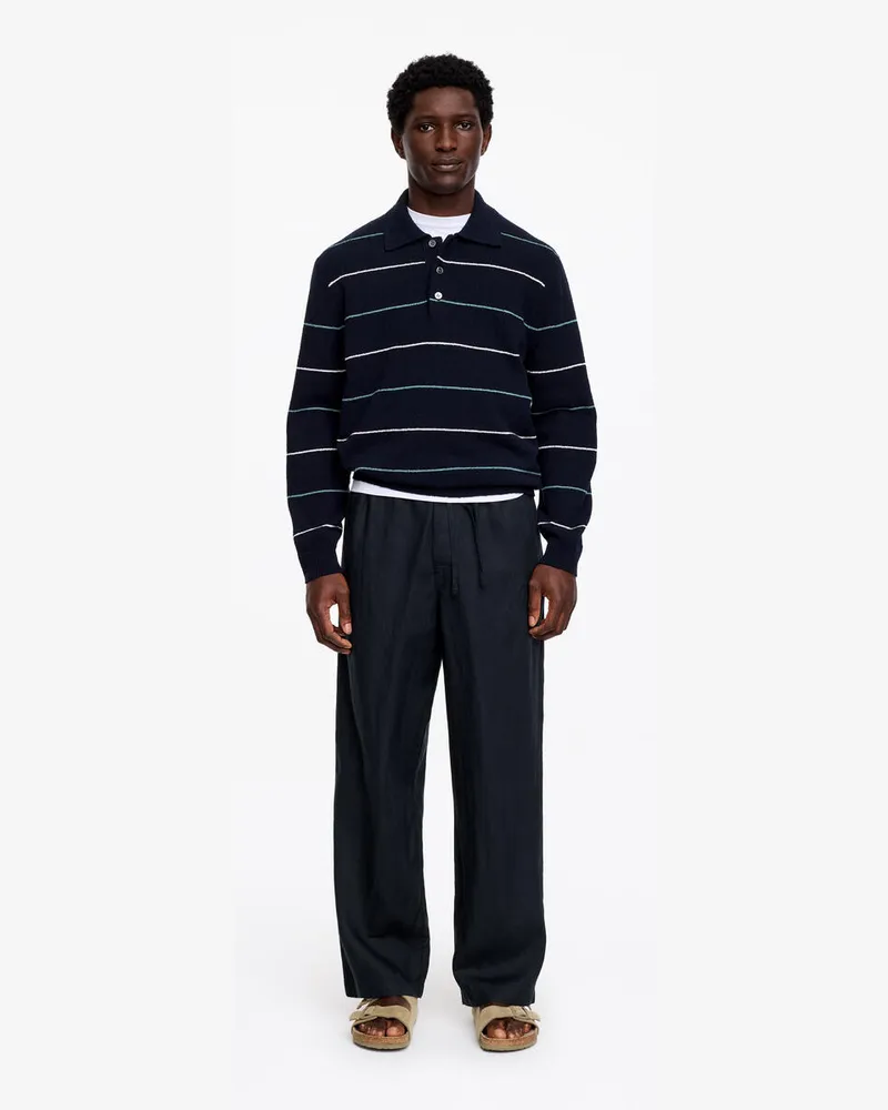 Arket Lockere Leinenhose -Blau Blau