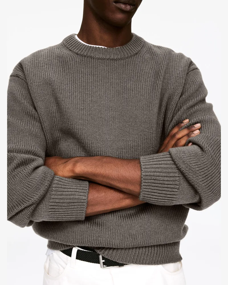 Arket Pullover Aus Schwerem Wollstrick -Grau Grau